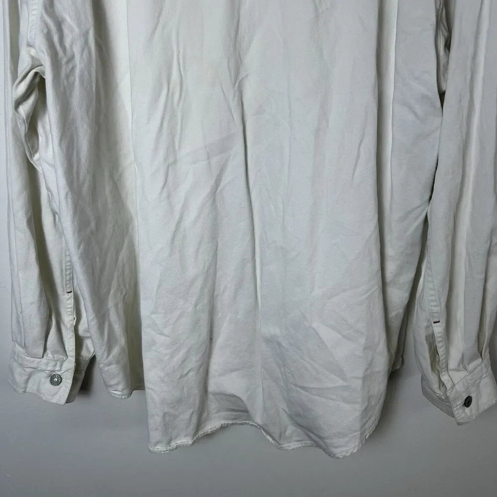 Levi’s Red Tab White Button Front Work Shirt Men’s XL 100% Cotton Long Sleeve